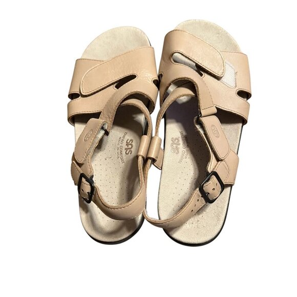 SAS huggy Leather Adjustable Strap Sandals For Women With Comfort Footbed 10 - Picture 3 of 8